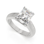 Load image into Gallery viewer, Valentina Radiant Cut Solitaire Tapered Milgrain Engagement Ring Setting - Nivetta
