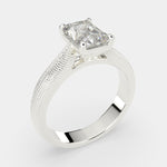 Load image into Gallery viewer, Valentina Radiant Cut Solitaire Tapered Milgrain Engagement Ring Setting - Nivetta
