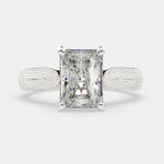 Load image into Gallery viewer, Valentina Radiant Cut Solitaire Tapered Milgrain Engagement Ring Setting - Nivetta
