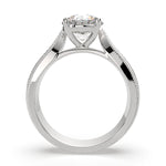 Load image into Gallery viewer, Valentina Round Cut Solitaire Tapered Milgrain Engagement Ring Setting - Nivetta
