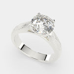 Load image into Gallery viewer, Valentina Round Cut Solitaire Tapered Milgrain Engagement Ring Setting - Nivetta
