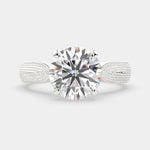 Load image into Gallery viewer, Valentina Round Cut Solitaire Tapered Milgrain Engagement Ring Setting - Nivetta
