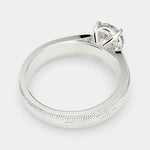 Load image into Gallery viewer, Valentina Round Cut Solitaire Tapered Milgrain Engagement Ring Setting - Nivetta
