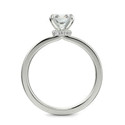 Valeria Cushion Cut Hidden Halo Solitaire 4 Prong Claw Set Engagement Ring Setting - Nivetta