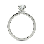 Load image into Gallery viewer, Valeria Oval Cut Hidden Halo Solitaire 4 Prong Claw Set Engagement Ring Setting - Nivetta

