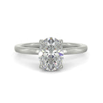 Load image into Gallery viewer, Valeria Oval Cut Hidden Halo Solitaire 4 Prong Claw Set Engagement Ring Setting - Nivetta
