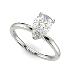 Load image into Gallery viewer, Valeria Pear Cut Hidden Halo Solitaire 4 Prong Claw Set Engagement Ring Setting - Nivetta
