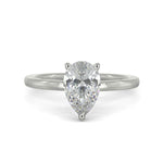 Load image into Gallery viewer, Valeria Pear Cut Hidden Halo Solitaire 4 Prong Claw Set Engagement Ring Setting - Nivetta
