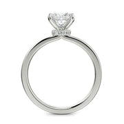 Valeria Princess Cut Hidden Halo Solitaire 4 Prong Claw Set Engagement Ring Setting - Nivetta