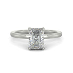 Load image into Gallery viewer, Valeria Radiant Cut Hidden Halo Solitaire 4 Prong Claw Set Engagement Ring Setting - Nivetta
