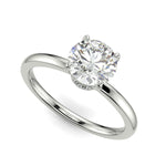 Load image into Gallery viewer, Valeria Round Cut Hidden Halo Solitaire 4 Prong Claw Set Engagement Ring Setting - Nivetta
