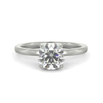 Load image into Gallery viewer, Valeria Round Cut Hidden Halo Solitaire 4 Prong Claw Set Engagement Ring Setting - Nivetta
