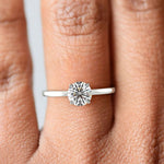 Load image into Gallery viewer, Valeria Round Cut Hidden Halo Solitaire 4 Prong Claw Set Engagement Ring Setting - Nivetta
