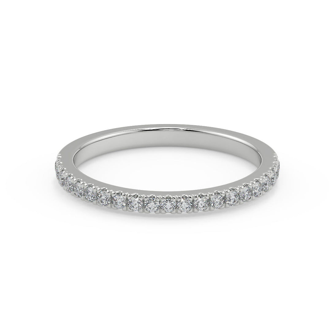 Vanessa Baguette Accents Round Cut Diamond Engagement Ring - Nivetta