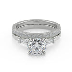 Load image into Gallery viewer, Vanessa Baguette Accents Round Cut Diamond Engagement Ring - Nivetta
