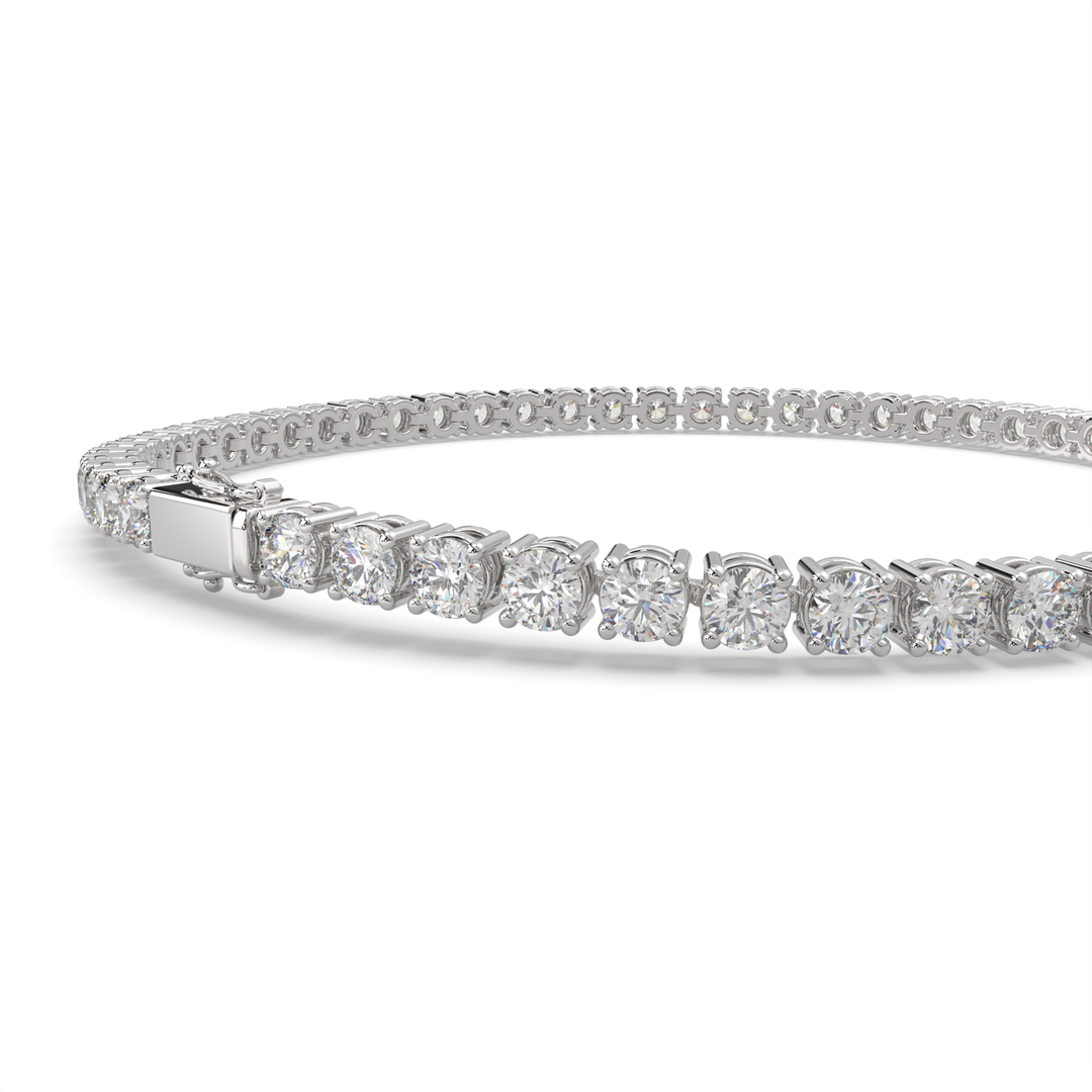 Vespera Round Cut Diamond Tennis Bracelet Prong Set (4 ctw) - Nivetta