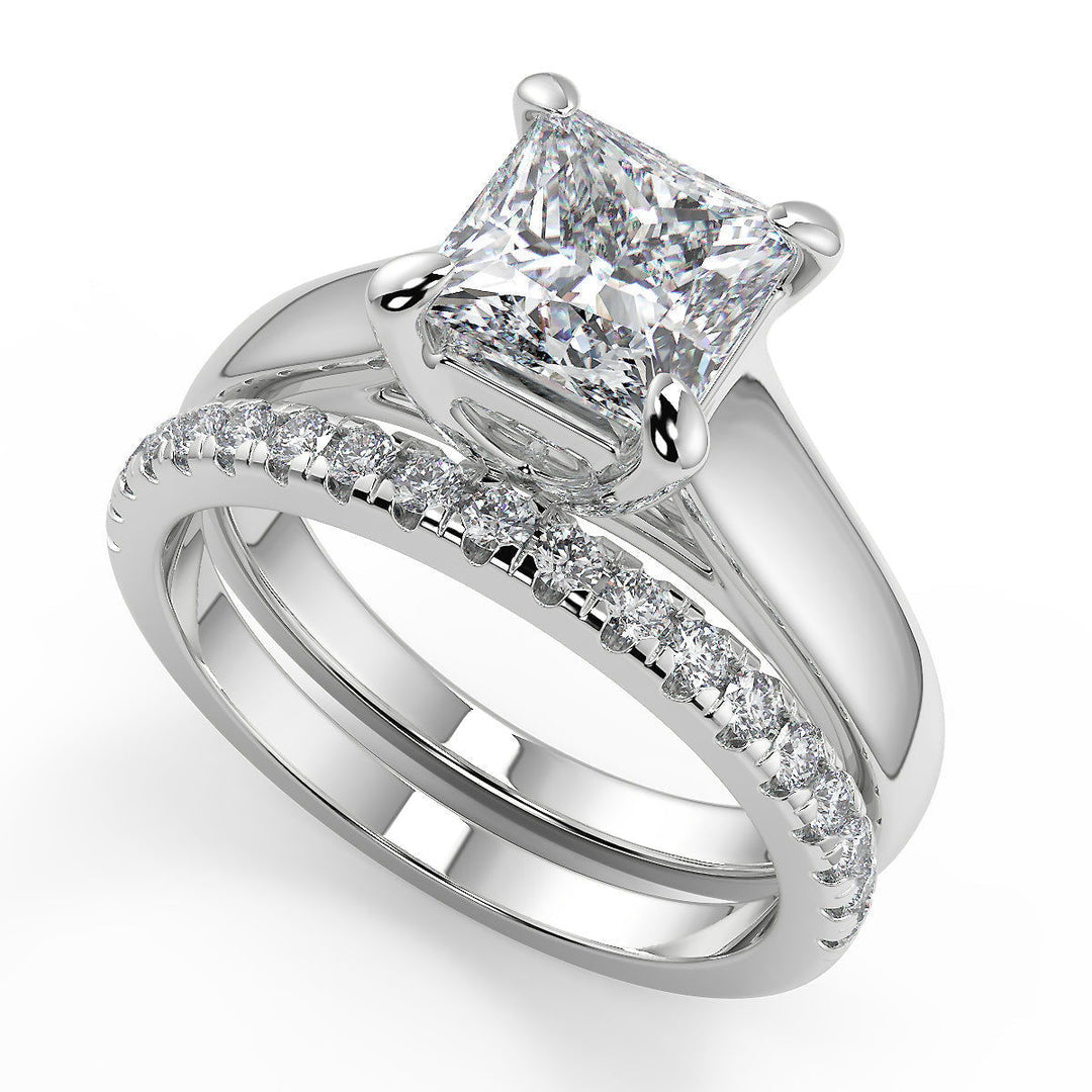 Victoria Trellis 4 Prong Solitaire Princess Cut Ring - Nivetta