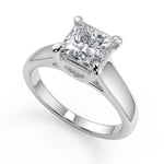 Load image into Gallery viewer, Victoria Trellis 4 Prong Solitaire Princess Cut Ring - Nivetta
