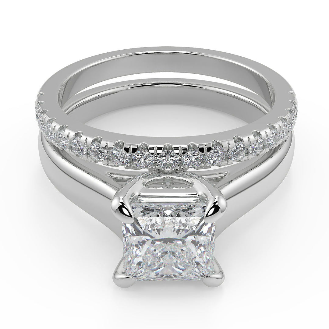 Victoria Trellis 4 Prong Solitaire Princess Cut Ring - Nivetta