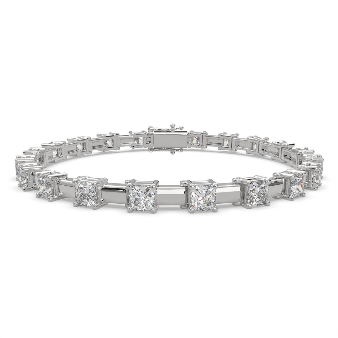 Viridiana Princess Cut Diamond Tennis Bracelet Prong Set (8 ctw) - Nivetta