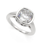 Load image into Gallery viewer, Xenia Cushion Cut Halo Pave Solitaire Engagement Ring Setting - Nivetta
