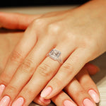 Load image into Gallery viewer, Xenia Emerald Cut Halo Pave Solitaire Engagement Ring Setting - Nivetta
