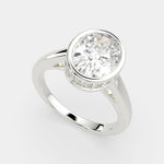 Load image into Gallery viewer, Xenia Oval Cut Halo Pave Solitaire Engagement Ring Setting - Nivetta
