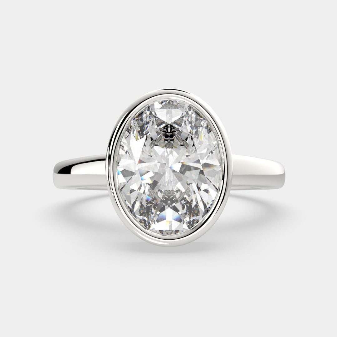 Xenia Oval Cut Halo Pave Solitaire Engagement Ring Setting - Nivetta