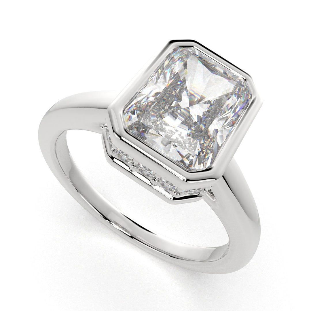 Xenia Radiant Cut Halo Pave Solitaire Engagement Ring Setting - Nivetta