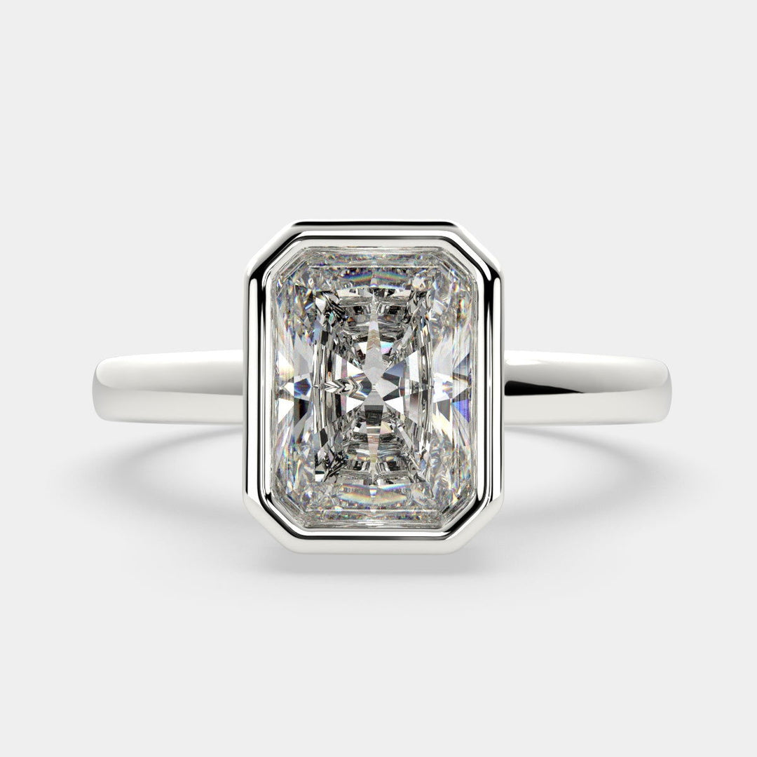 Xenia Radiant Cut Halo Pave Solitaire Engagement Ring Setting - Nivetta