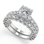 Load image into Gallery viewer, Xiomara Semi Bezel 4 Prong Cushion Cut Diamond Engagement Ring - Nivetta
