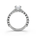 Load image into Gallery viewer, Xiomara Semi Bezel 4 Prong Cushion Cut Diamond Engagement Ring - Nivetta
