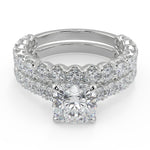 Load image into Gallery viewer, Xiomara Semi Bezel 4 Prong Cushion Cut Diamond Engagement Ring - Nivetta
