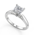 Load image into Gallery viewer, Yadira Classic Cathedral Solitaire Princess Cut Diamond Engagement Ring - Nivetta
