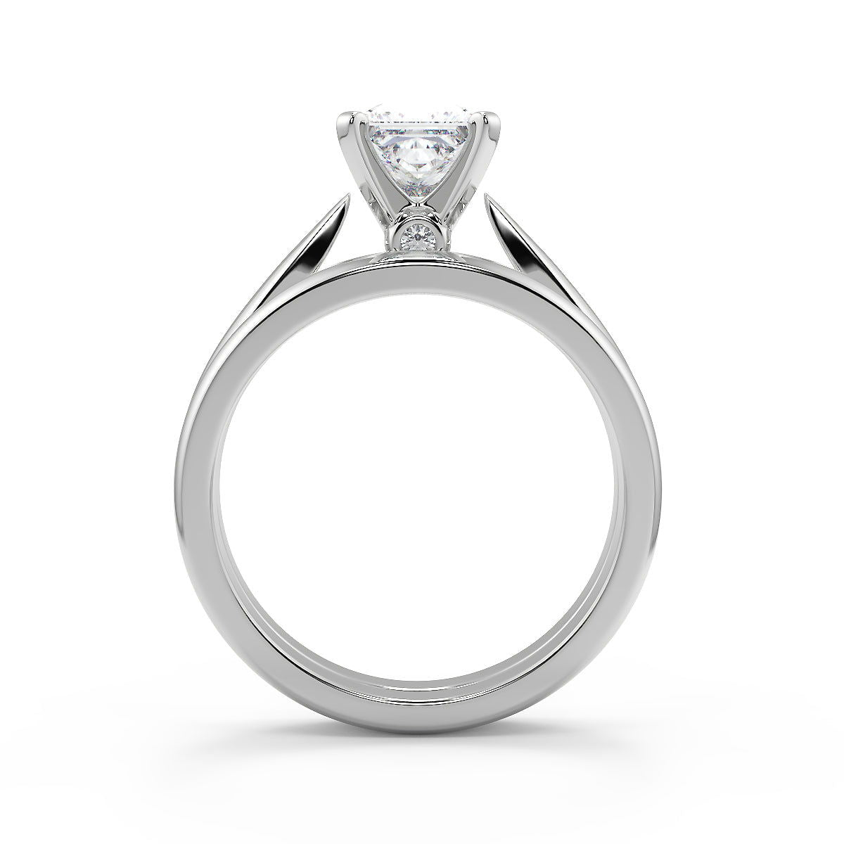 Yadira Classic Cathedral Solitaire Princess Cut Diamond Engagement Ring - Nivetta