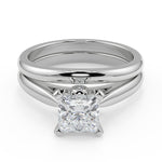 Load image into Gallery viewer, Yadira Classic Cathedral Solitaire Princess Cut Diamond Engagement Ring - Nivetta
