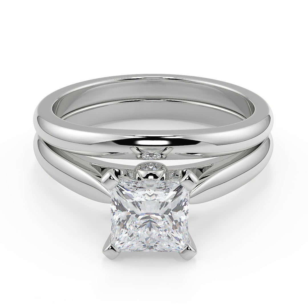 Yadira Classic Cathedral Solitaire Princess Cut Diamond Engagement Ring - Nivetta