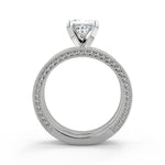 Load image into Gallery viewer, Yasmine Hand Carved Milgrain Solitaire Princess Cut Diamond Engagement Ring - Nivetta
