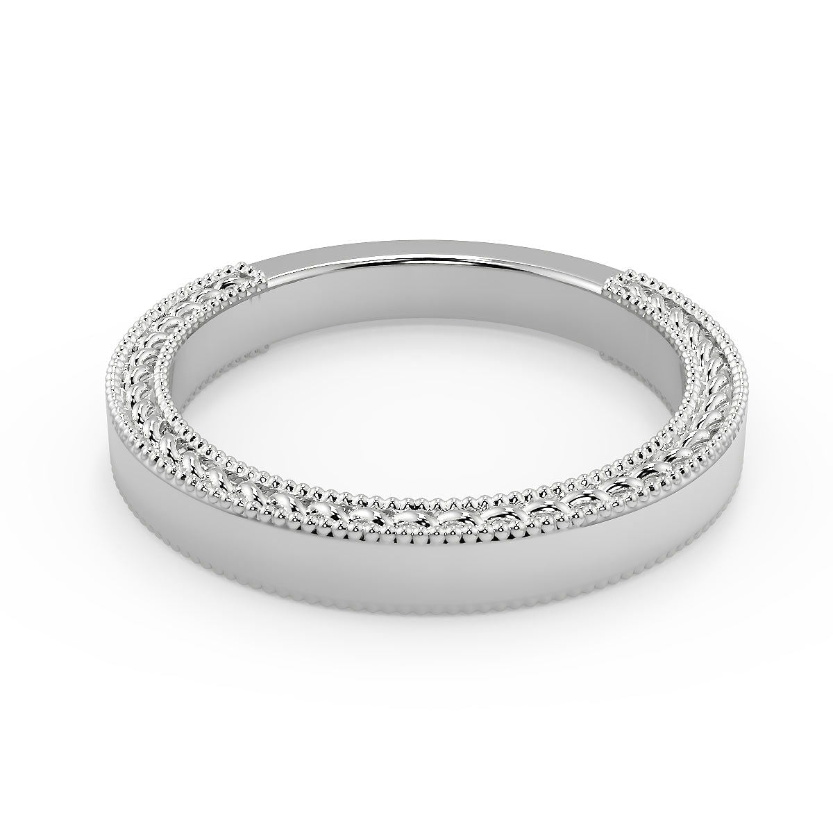 Yasmine Hand Carved Milgrain Solitaire Princess Cut Diamond Engagement Ring - Nivetta