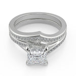 Load image into Gallery viewer, Zaria Bypass Micro Pave Princess Cut Diamond Engagement Ring - Nivetta
