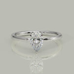 Load and play video in Gallery viewer, Valeria Pear Cut Hidden Halo Solitaire 4 Prong Claw Set Engagement Ring Setting
