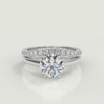 Load and play video in Gallery viewer, Shaylee Classic 4 Prong Pave Round Cut Diamond Engagement Ring
