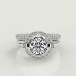 Load and play video in Gallery viewer, Maleah Halo Bezel Set Princess Cut Diamond Engagement Ring
