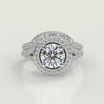 Load and play video in Gallery viewer, Eva 3 Row Pave Princess Cut Diamond Engagement Ring
