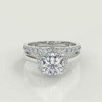 Load and play video in Gallery viewer, Eliana Halo 4 Prong Cushion Cut Diamond Engagement Ring
