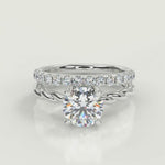 Load and play video in Gallery viewer, Megan Twisted Rope Solitaire Round Cut Diamond Engagement Ring
