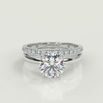 Load and play video in Gallery viewer, Dahlia Comfort Fit 4 Prong Solitaire Princess Cut Diamond Engagement Ring
