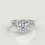 Load and play video in Gallery viewer, Alana 4 Claw Compass Set Solitaire Round Cut Diamond Engagement Ring
