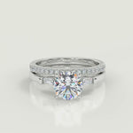 Load and play video in Gallery viewer, Harper Baguette Accents Princess Cut Diamond Engagement Ring
