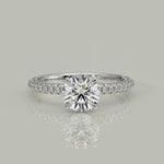 Load and play video in Gallery viewer, Sonya Round Cut Pave Hidden Halo Engagement Ring Setting
